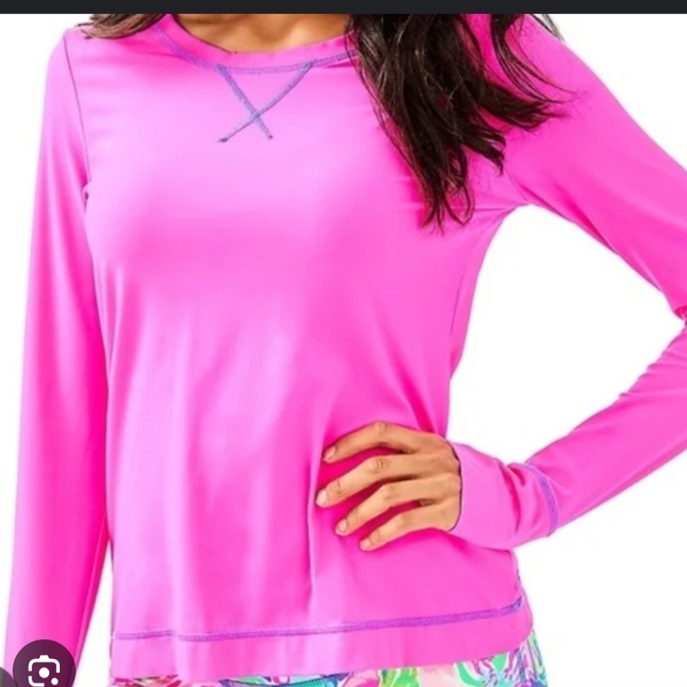 Lilly Pulitzer Bright Pink Long Sleeve Top 1343